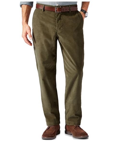 Dockers D2 Straight Fit Field Khaki Corduroy Pants In Green For Men Lyst