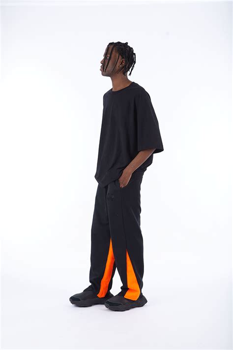 Clout Pants Black And Orange Co Handmade Clothing