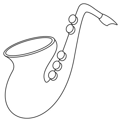 Saxophone Coloring Page Colouringpages