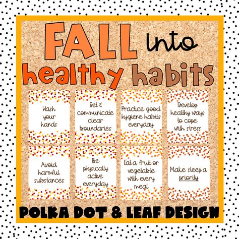 Autumn Health Theme Bulletin Board Fall Into Healthy Habits Classful