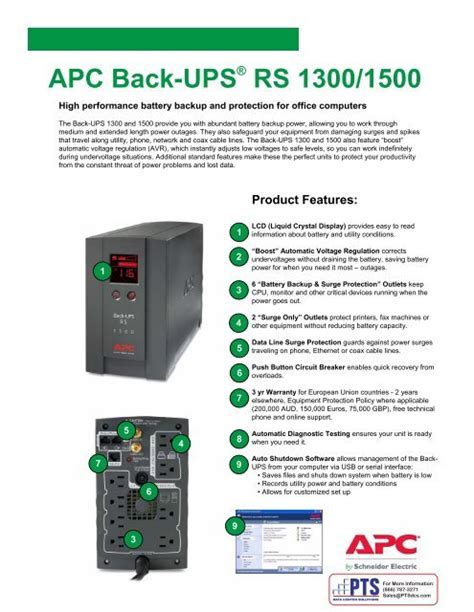 APC Back UPS RS 1300 1500 PTS Data Center Solutions