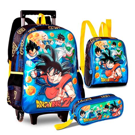 Kit Mochila Rodinhas Lancheira E Estojo Dragon Ball Z Clio Shopee