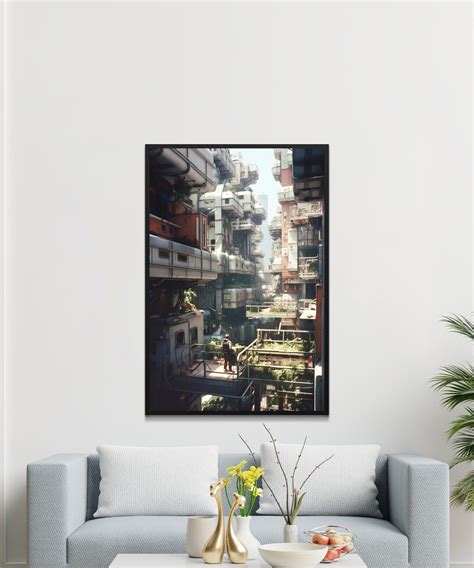 Cyberpunk City Wall Art Sci-fi Printable Wall Poster Gift for Friend Sci-fi Artsy Gift Cityscape ...