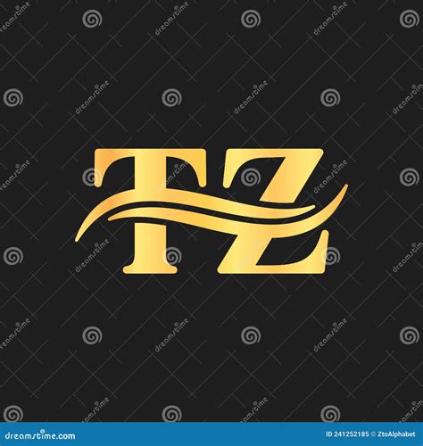 Tz Letter Monogram Logo Minimalist Luxury Design Stock Vector