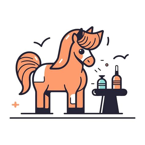 Une Jolie Illustration Vectorielle D Un Cheval Dans Le Style Doodle