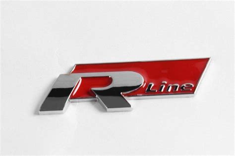 VW R Line Metalna Oznaka Logo Napljepnica Emblem R Line Crvena