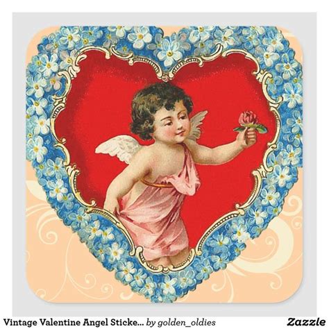 Vintage Valentine Angel Stickers Zazzle Vintage Valentines