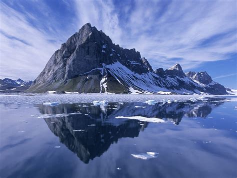 Wallpaper Landscape Mountains Lake Reflection Snow Winter