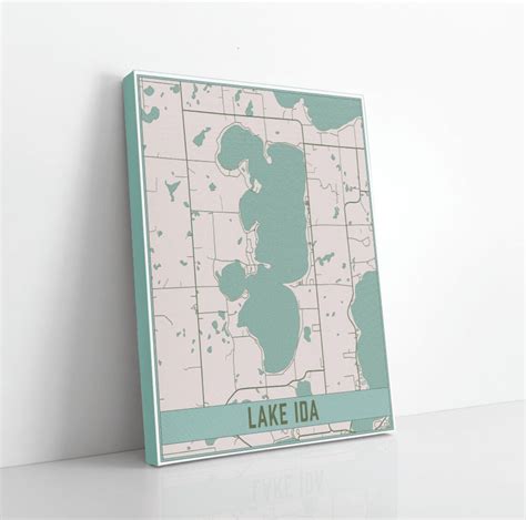 Lake Ida Minnesota Map Print Lake Ida Magnetic Poster Frame Etsy