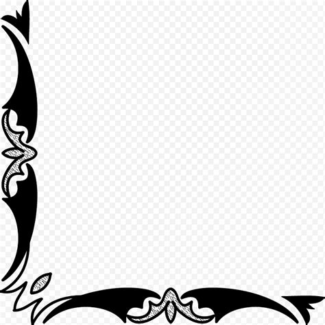 Black And Gray Floral Border Frame Vector Art Png Klipartz