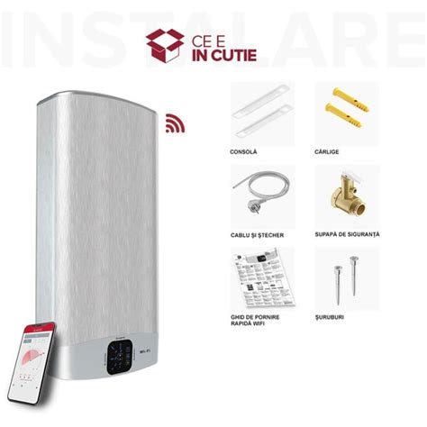 Boiler Electric ARISTON Velis Evo Wi Fi 100l 2 X 1500W Gri Metalic