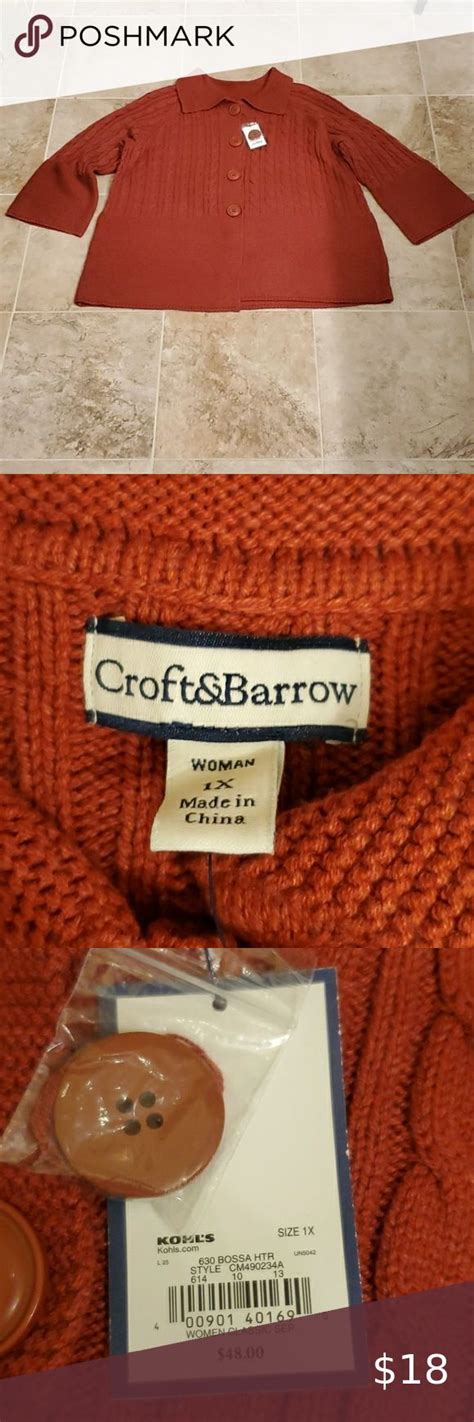 Croft Barrow Burnt Orange Button Cardigan Button Cardigan Shop