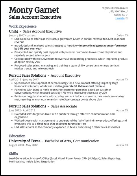 Account Executive Resume Sample Accounts Executive Resume Samples