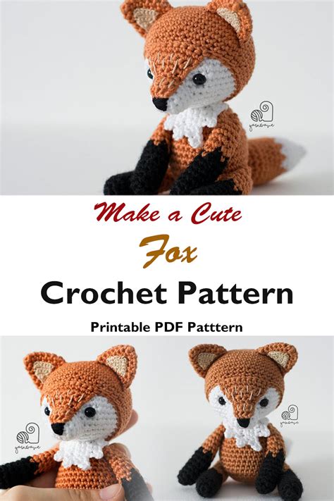 Fargo Le Renard The Fox Amigurumi Crochet Patron Pattern Nez