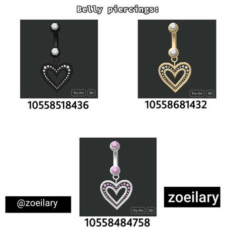 Pin By E Ynep On Roblox Earring Codes Belly Piercing Roblox Codes