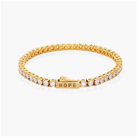 3mm Moissanite Tennis Bracelet Gold Vermeil Oak And Luna