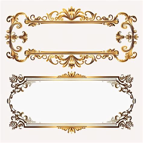 Premium AI Image | Set of gold frames Decorative elements for design ...