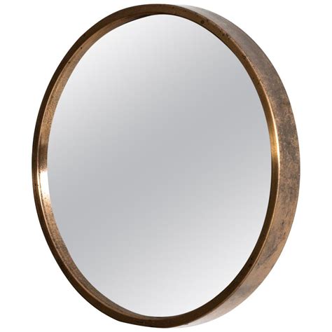 Round Mirror In Brass Model Produced By Glasm Ster In Markaryd