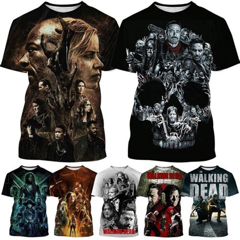 Summer Popular Tv Series The Walking Dead 3d Printed T Shirt Fashion Mens Casual Round Neck