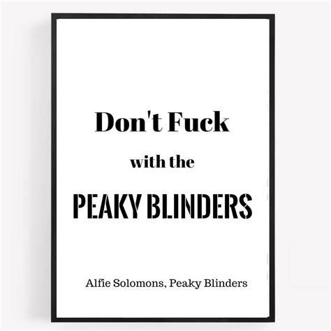 Gfc Don T Fck With The Peaky Blinders Print Picture Poster Typography