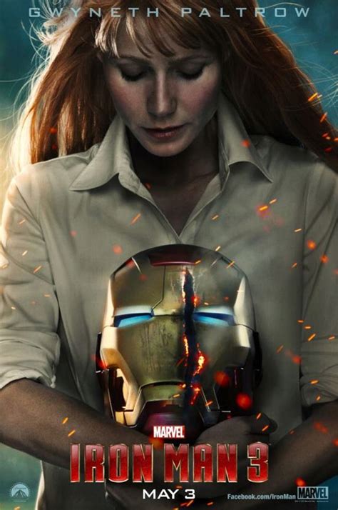 Iron Man 3: Gwyneth Paltrow Holds Iron Man's Helmet In New Poster ...