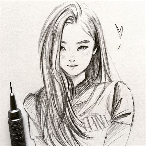 Jennie kim @huskytzu | Cheveux dessin, Portrait dessin, Dessin visage