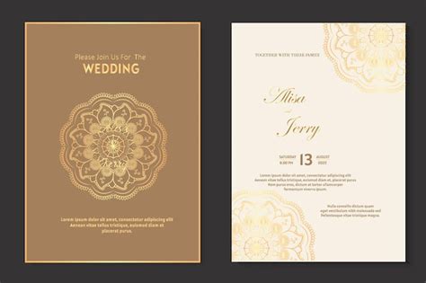 Premium Vector Elegant Mandala Wedding Invitation Template