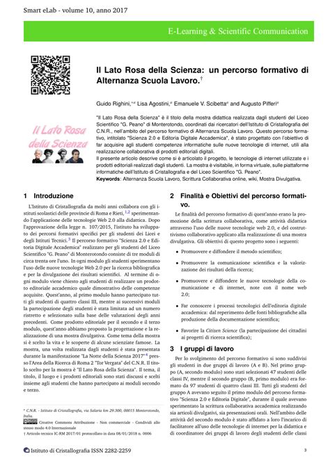 PDF Il Lato Rosa Della Scienza Un Percorso Formativo Di Alternanza