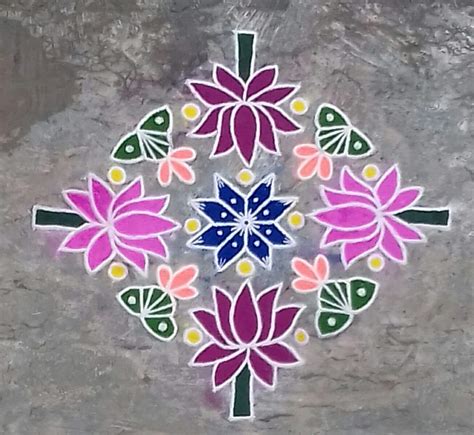 Lotus Kolam With Dots Kolams Of India