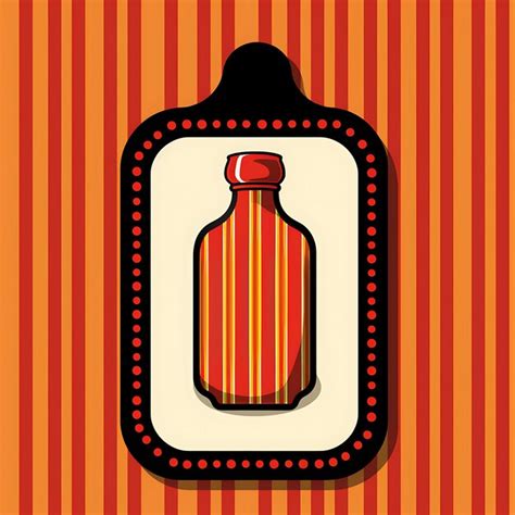 Premium AI Image Hot Sauce Bottle Shaped Tag Card Red Color Cardstock Pepper 2D Card Design