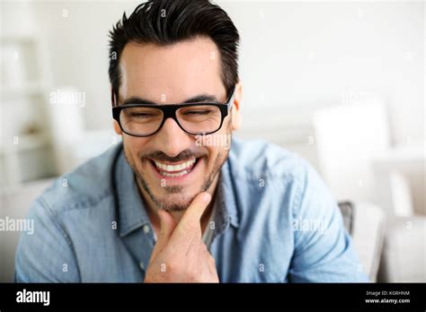 Funny Mature Man With Beautiful Smile Stock Photo Alamy