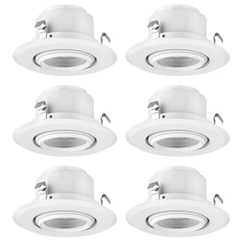 6 Pack Sunlite Dimmable LED 4-In Round Retrofit Gimbal Recessed ...