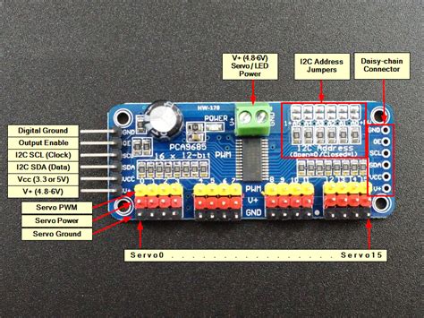 16-Channel PWM Servo Controller Module - ProtoSupplies