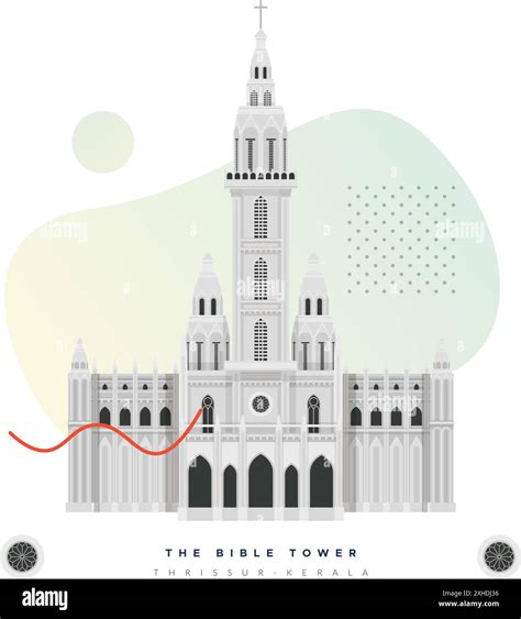 The Bible Tower Tallest Church Tower Thrissur Stock Illustration
