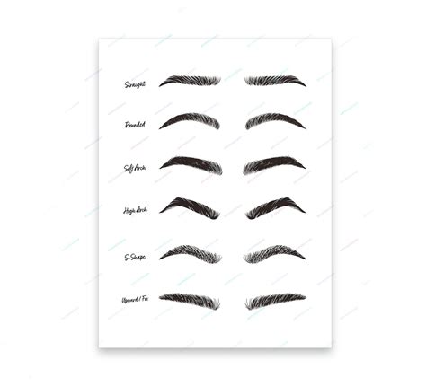 Eyebrow Shapes For Men Chart