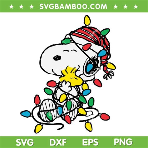 Peanuts Snoopy Christmas Lights SVG PNG