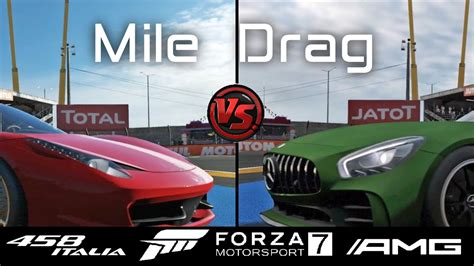 Forza Mile Drag Ferrari Vs Amg Gtr Youtube