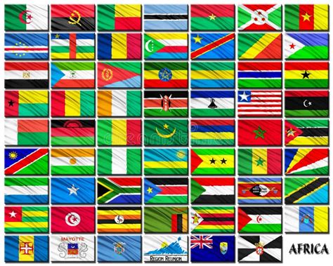 Flags Of African Countries In Alphabetical Order Stock Illustration