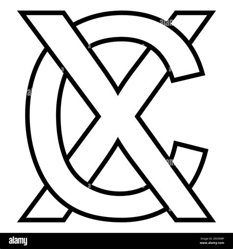 Logo sign xc cx icon sign two interlaced letters x, C vector logo xc ...
