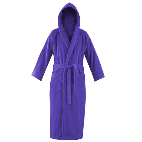 Robe Hooded Mens Womens Bath 100 Cotton Terry Towelling Gown Dressing