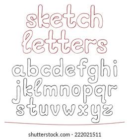 Hand Drawn Sketch Alphabet Handwritten Font Stock Vector Royalty Free