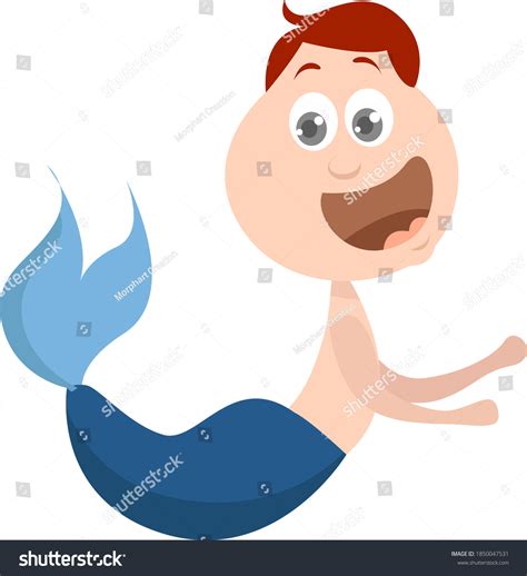 Merman Blue Tail Illustration Vector On Stock Vector Royalty Free