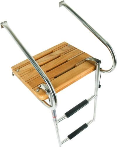 Amarine Made Step Boat Ladder In Board Swim Teak Platform Deck