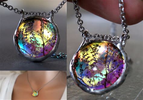 Boho Fashion Jewelry Real Pressed Flowers Articarts By M Martiniuk