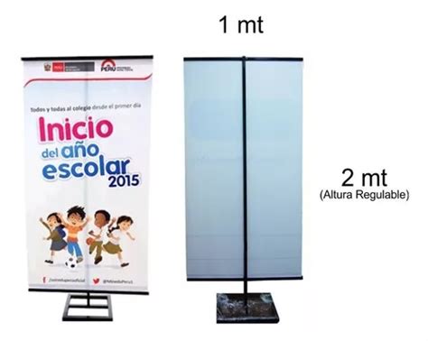 Parante Publicitario De Metal Modelo T Letrero Banner Cuotas Sin