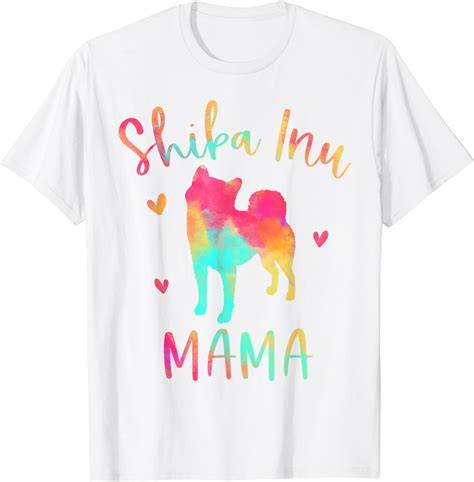 Shiba Inu Mama Colorful Shiba Inu Ts Dog Mom T Shirt