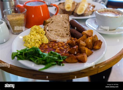 Full English Vegan Breakfast At Canvas Cafe Near Brick Lane London