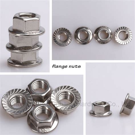 Stainless Steel Flange Hex Nut Din Din And Hex Flange Nuts