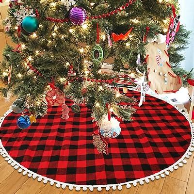 Amazon CHICHIC 48 Inch Buffalo Plaid Tree Skirt Christmas Tree