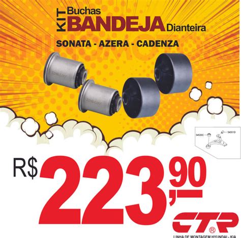 KIT BUCHA BANDEJA DIANTEIRA KIA CADENZA HYUNDAI AZERA E SONATA Rhino